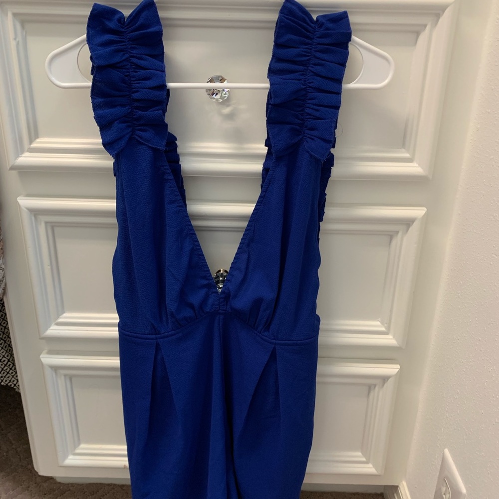 Blue Ruffle Romper